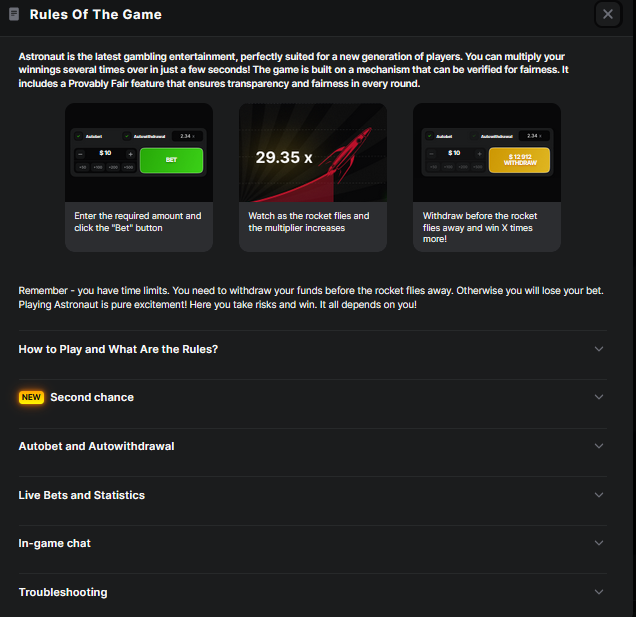 game rules and features